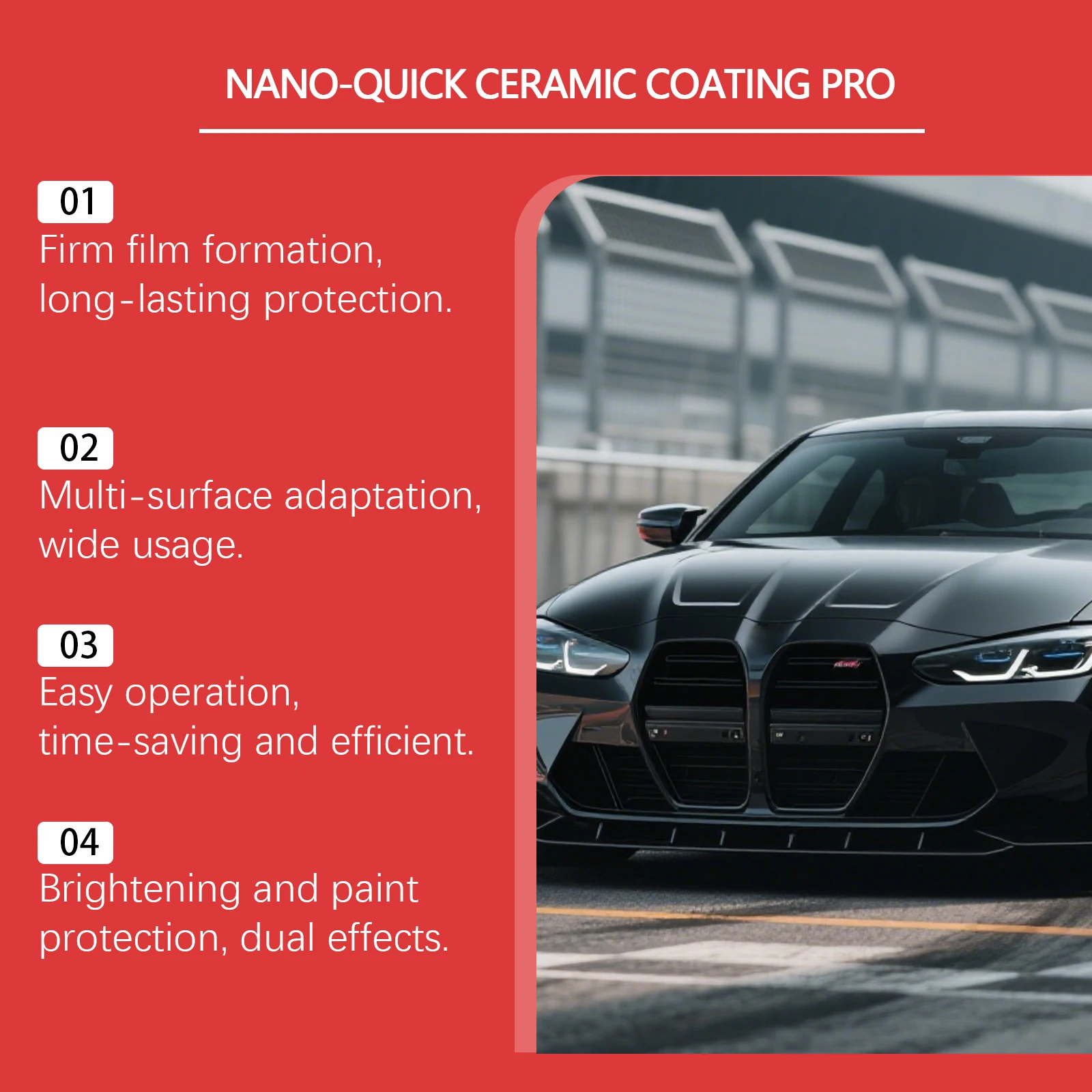 9H Nano-Keramikbeschichtung Pro-Kit SiO2 Lackversiegelung Superhydrophob Hochglanz-Spiegel-Finish Kratzfest UV-Schutz Auto-Detailing – Detail 7