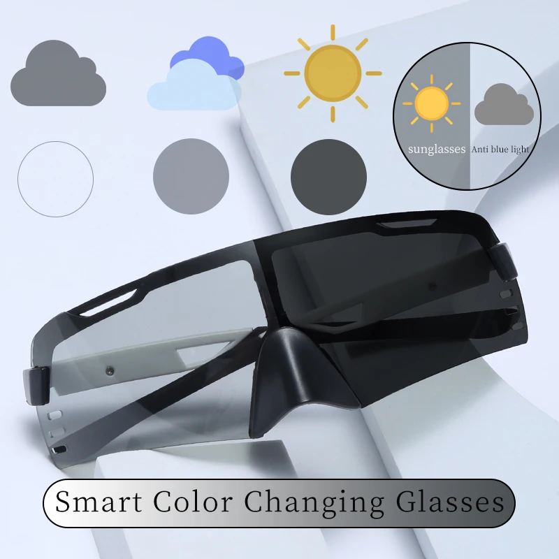 New Photochromic Cycling Glasses Men Women Polarized Sports Eyewear UV400 Bike Sunglasses with Nose Protector