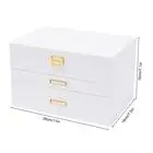 Density Board, Hardware Jewelry Organizer Box, White Painted 3 Layers Jewelry Storage Organizer