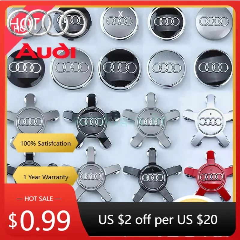 

Колпаки на колесные диски (хаб-капы) для Audi, 4 шт., 60 мм, 61 мм, 68 мм, 69 мм, 123 мм, для стайлинга автомобиля, центральные заглушки, эмблемы для Audi A3 A4 A5 A6