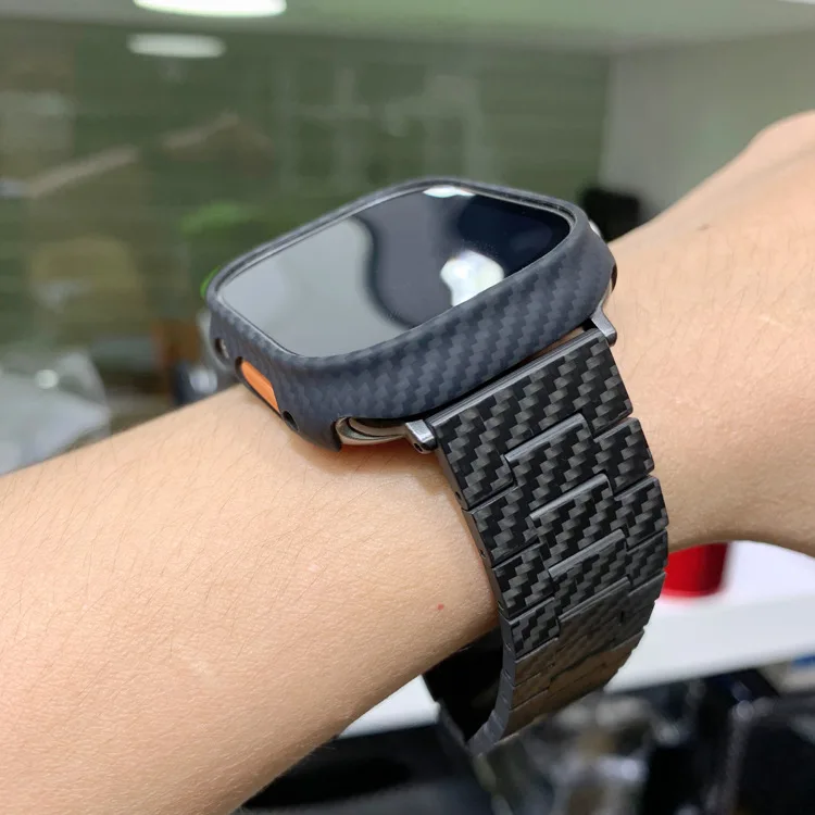 Hot! Real Aramid Carbon Fiber Phone For iWatch Apple Series8 Watch Case S7 Ultra-Thin 6 Frosted S8 49 45