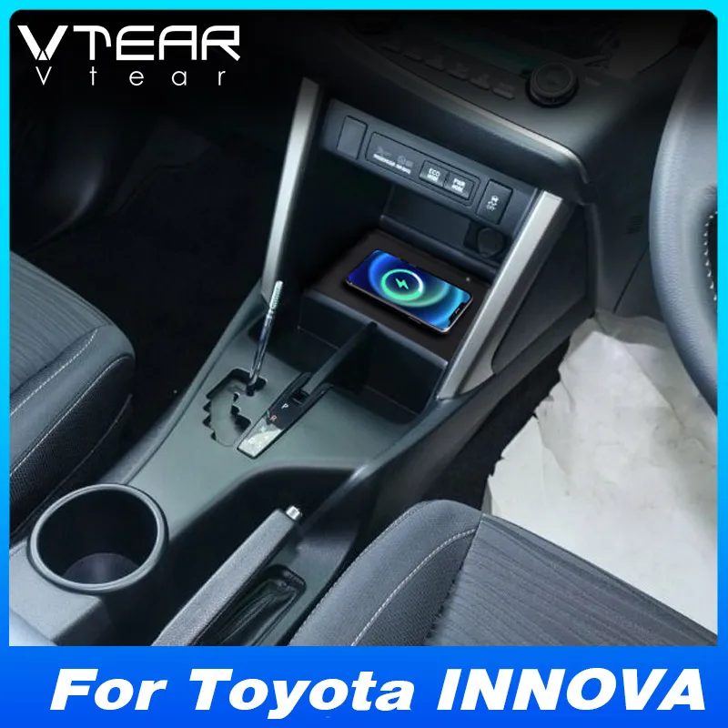 Car Wireless Charger Center Console Fast Phone Charging Panel Adapter For Toyota Innova Modification Accessories 2016-2021