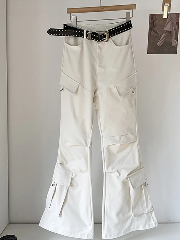 Neuer Nischendesign-Trend im amerikanischen Stil, Frühling 2022, würziges Mädchen, Mikro-Schlag-Cargohose, vielseitige Damen-Hose mit hoher Taille