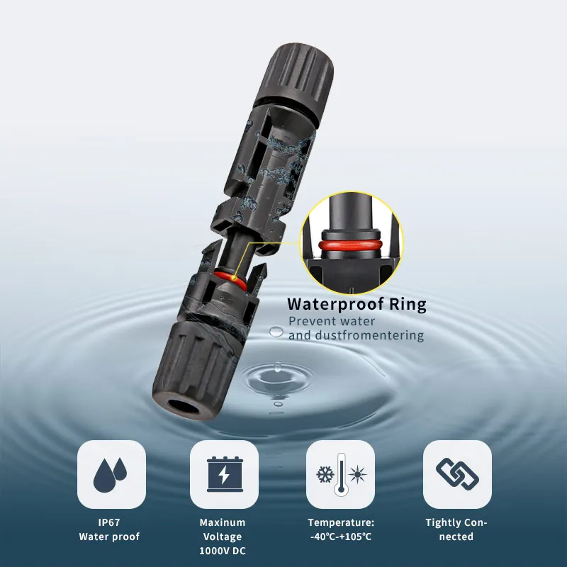 XIONGISOLAR High-quality 50pairs Waterproof Solar Cable Connector with 2pcs Spanner 1000V 30A Male/Female Plug Wire Connectors