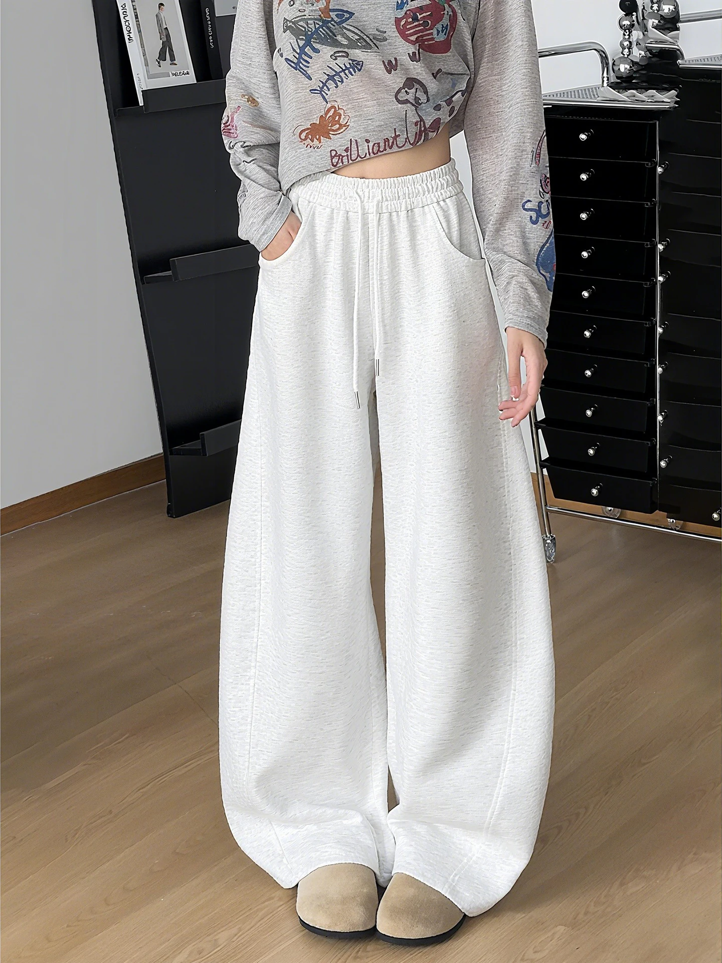 

Брюки Cleanfit прямого кроя с белыми вставками, повседневные брюки унисекс, осенне-весенние широкие брюки в стиле ретро с диагональным кроем