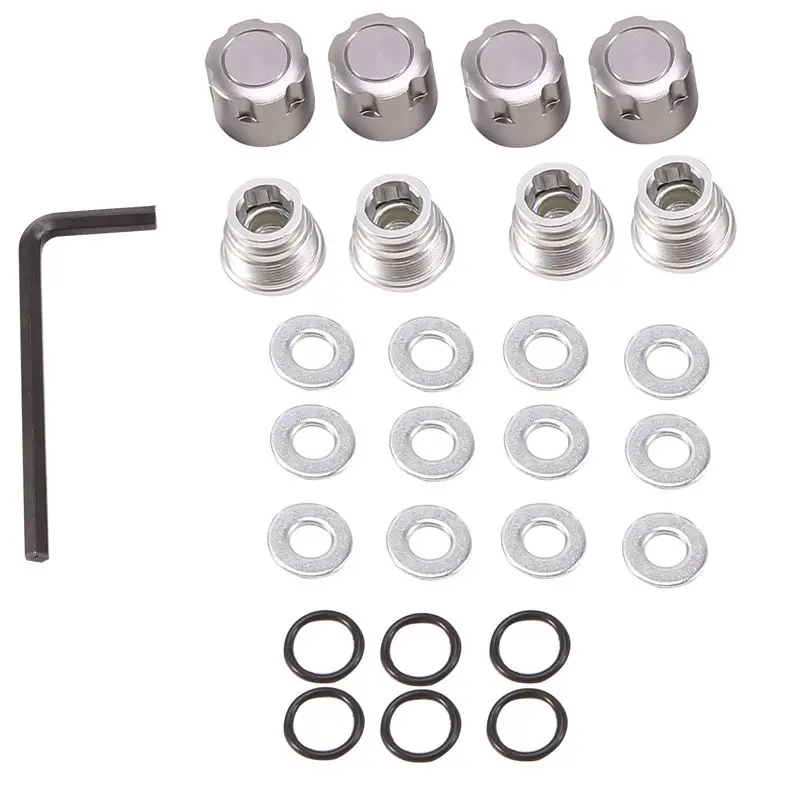 A48U 4PCS Aluminum M4 Center Lock Nut Metal Wheel Caps Nuts for Axial SCX10 Traxxas TRX4 1/10 RC Crawler Car Parts,Silver