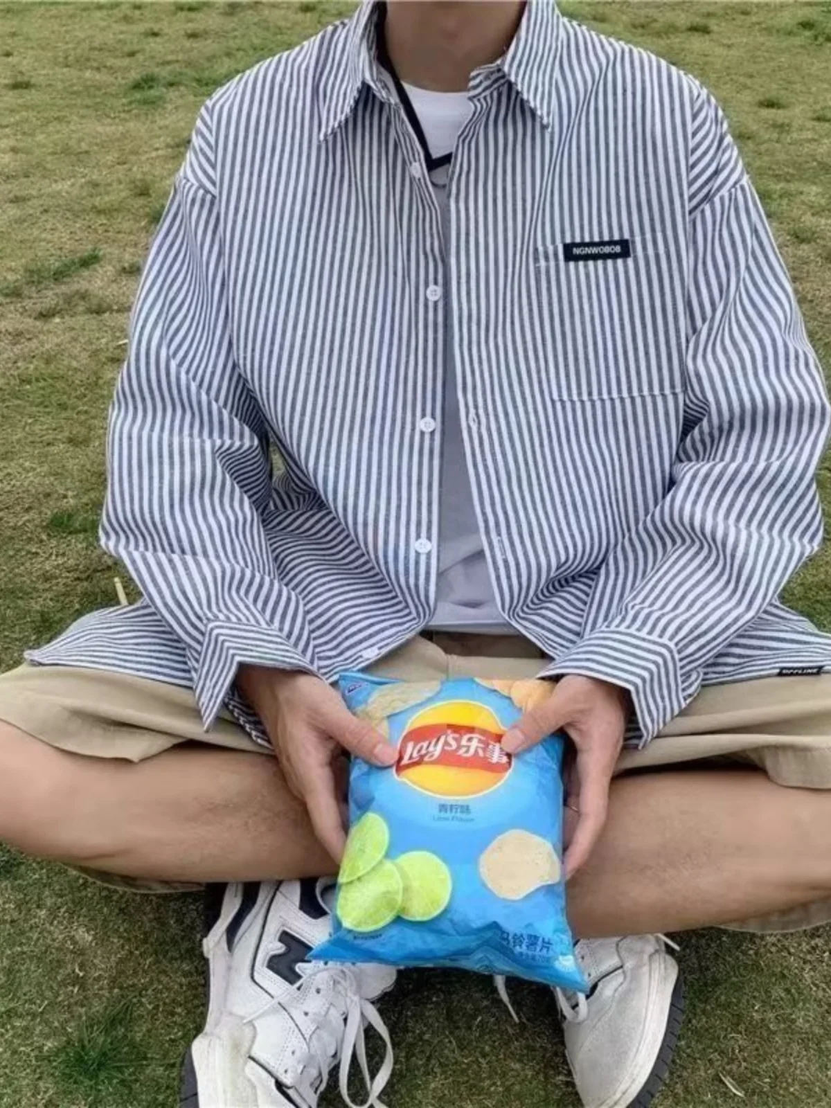 

Heavyweight Workwear irt Long Sve Men's Spring Autumn ket High-End Striped Loose Fit No Iron Large Size Trendy