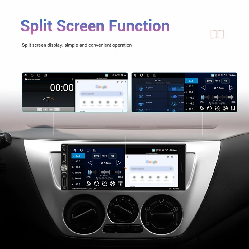 Autoradio da 1Din da 6,9 pollici 2 + 32G Lettore multimediale Navigazione GPS WIFI Carplay Android Auto FM/RDS Mirror Link Car Audio