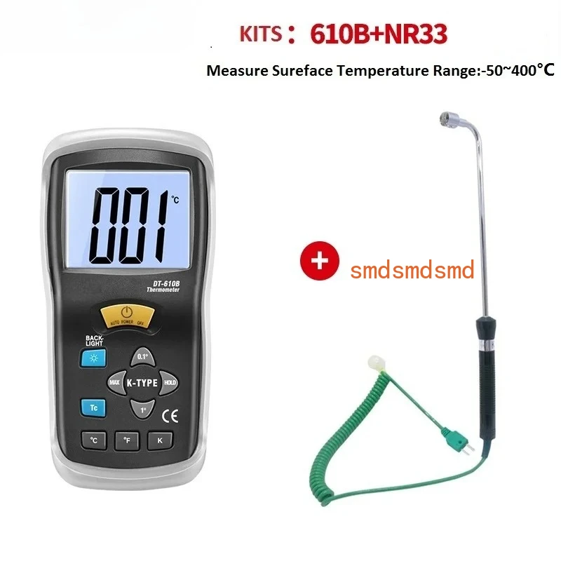 DT‑610B High Accuracy High Temperature -50~1300℃ Thermometer Electronic Thermocouple Thermometer with Probe
