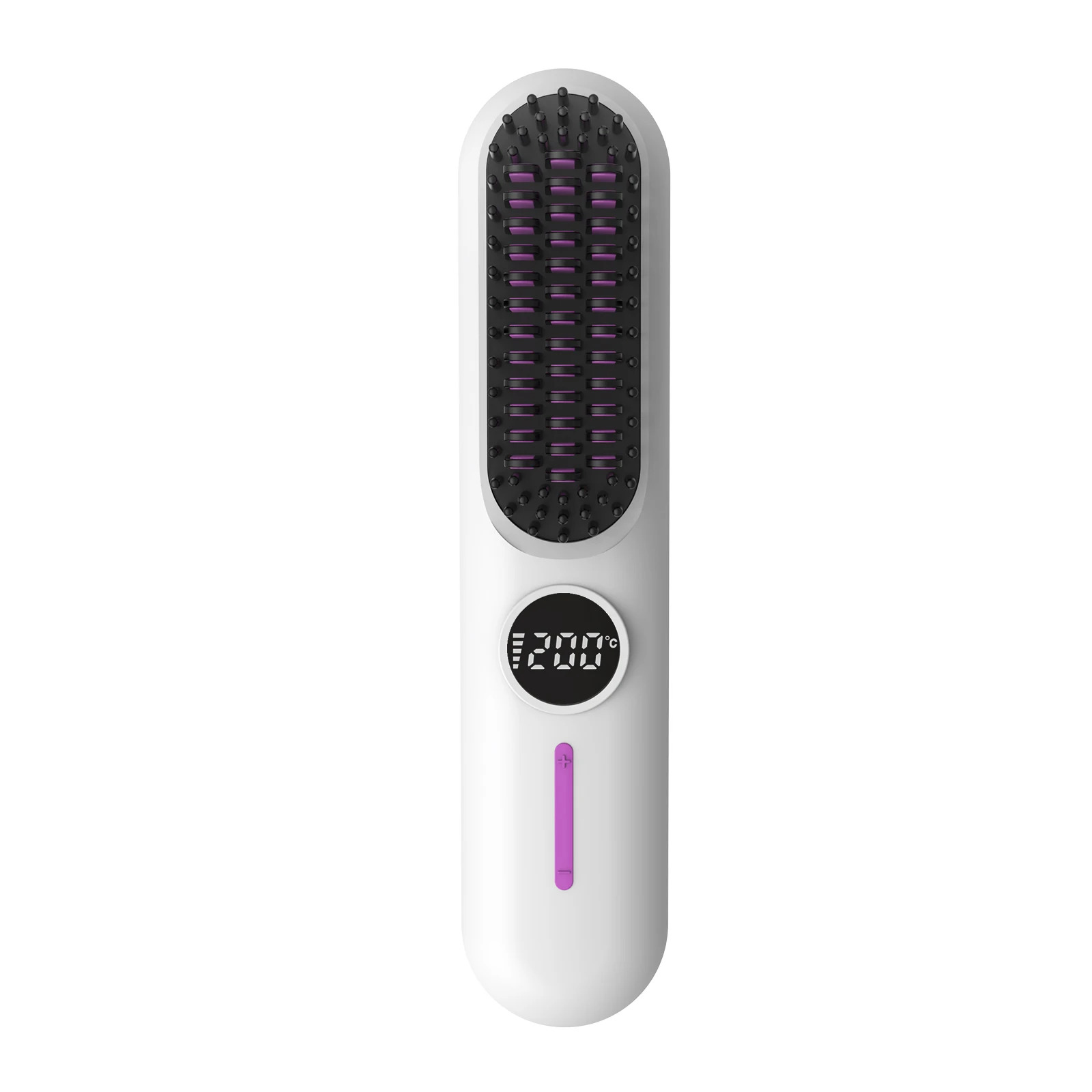 Rechargeable Waterproof Mini Portable Electric Hair Straightening Brush Comb Flat Iron Stainless Steel Teeth Plastic for