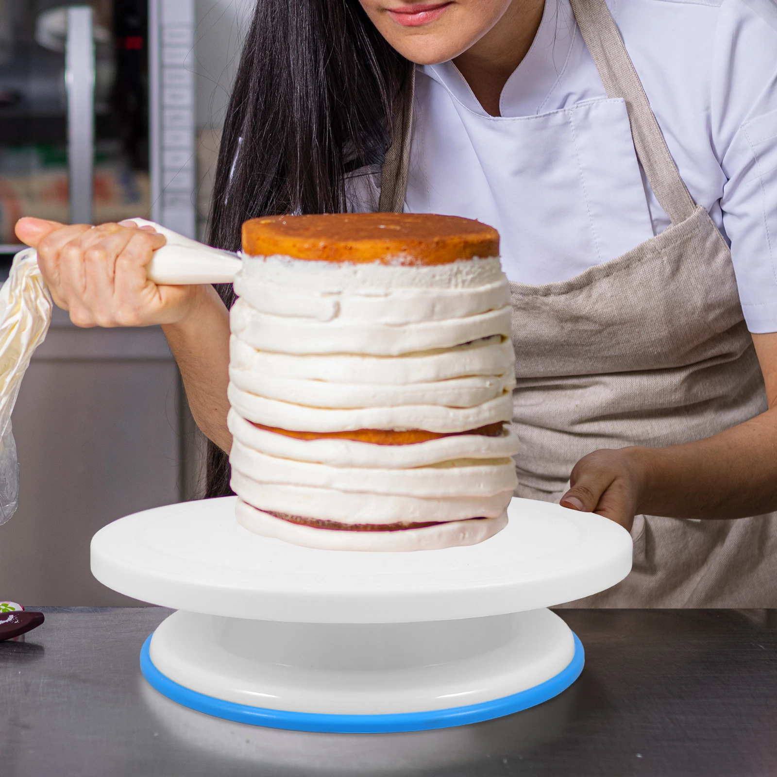

1Set 360 Degree Rotating Cake Stand and Safe for Left-Handed and Right-Handed Bakers Easy Clean Cake Stands