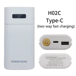 2/3 Port wejściowy 18650/18700/20700/21700 przejściówka do ładowarki baterii plastikowa powłoka mobilny powerbank etui wyświetlacz LCD do telefonu komórkowego