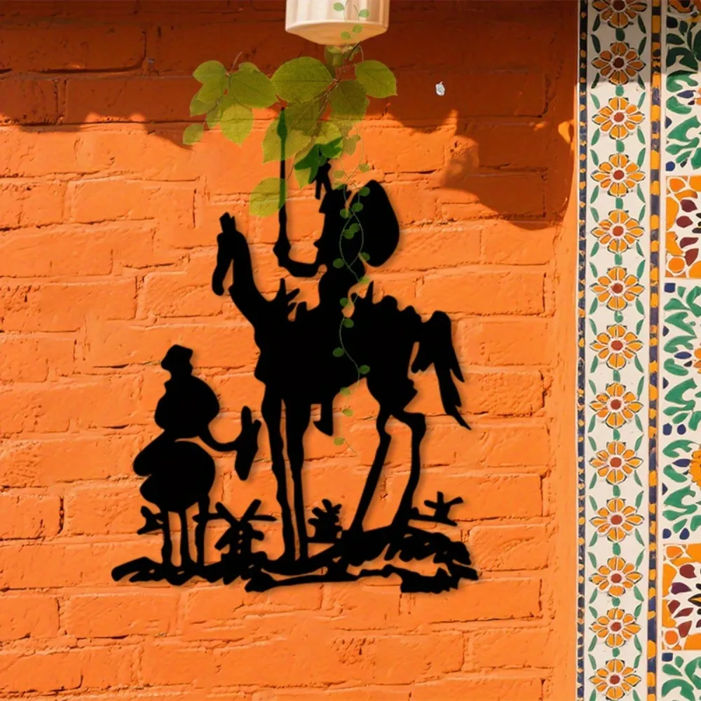 CIFBUY Metal Wall Art Iron Sculpture Don Quixote Literary Decor Vintage Book Lover Gift Home Office Library Study Wall Decor