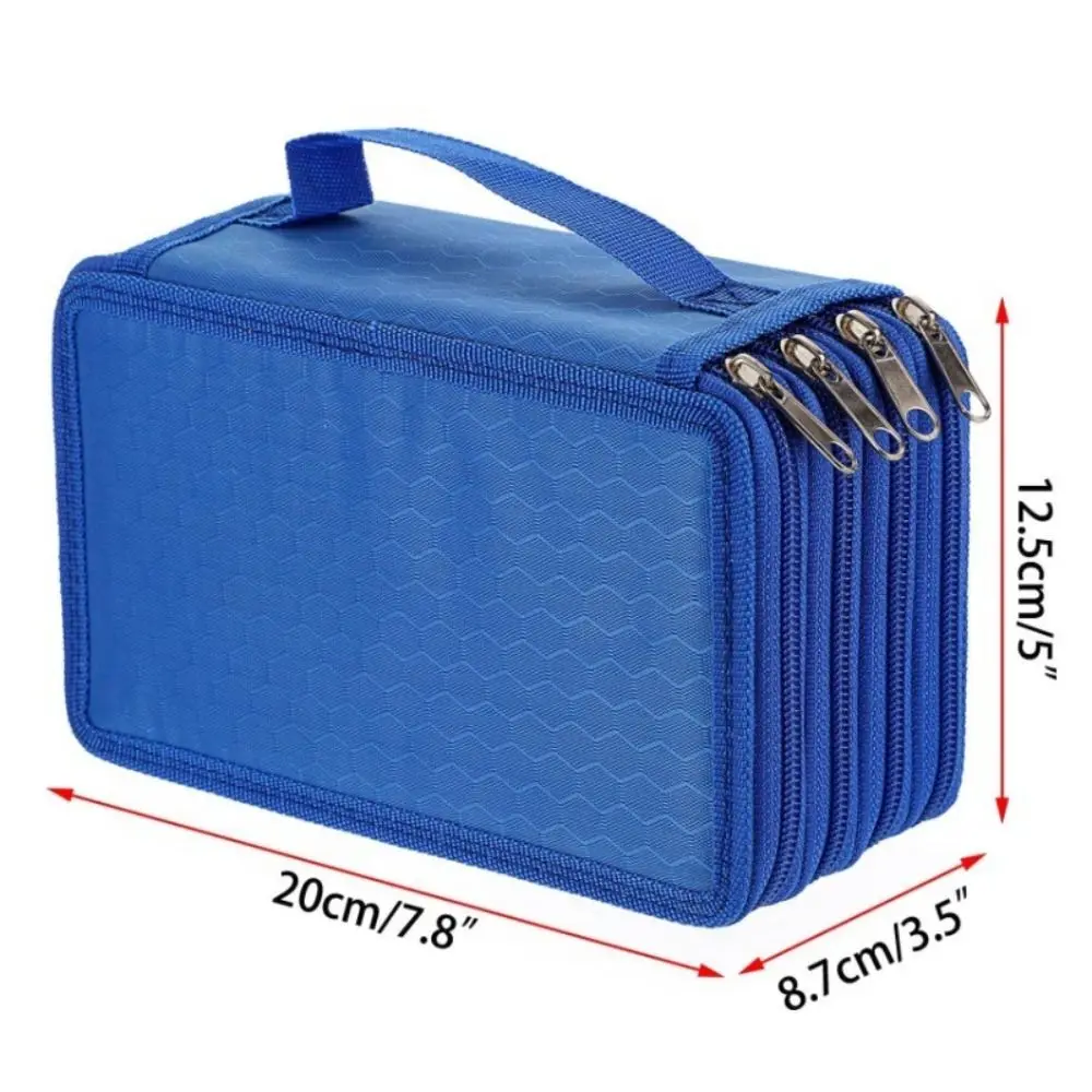 Large Capacity Oxford Cloth Pen Bag Waterproof 72-Hole Stationery Storage Bag Multi-layer Pencil Case School Office