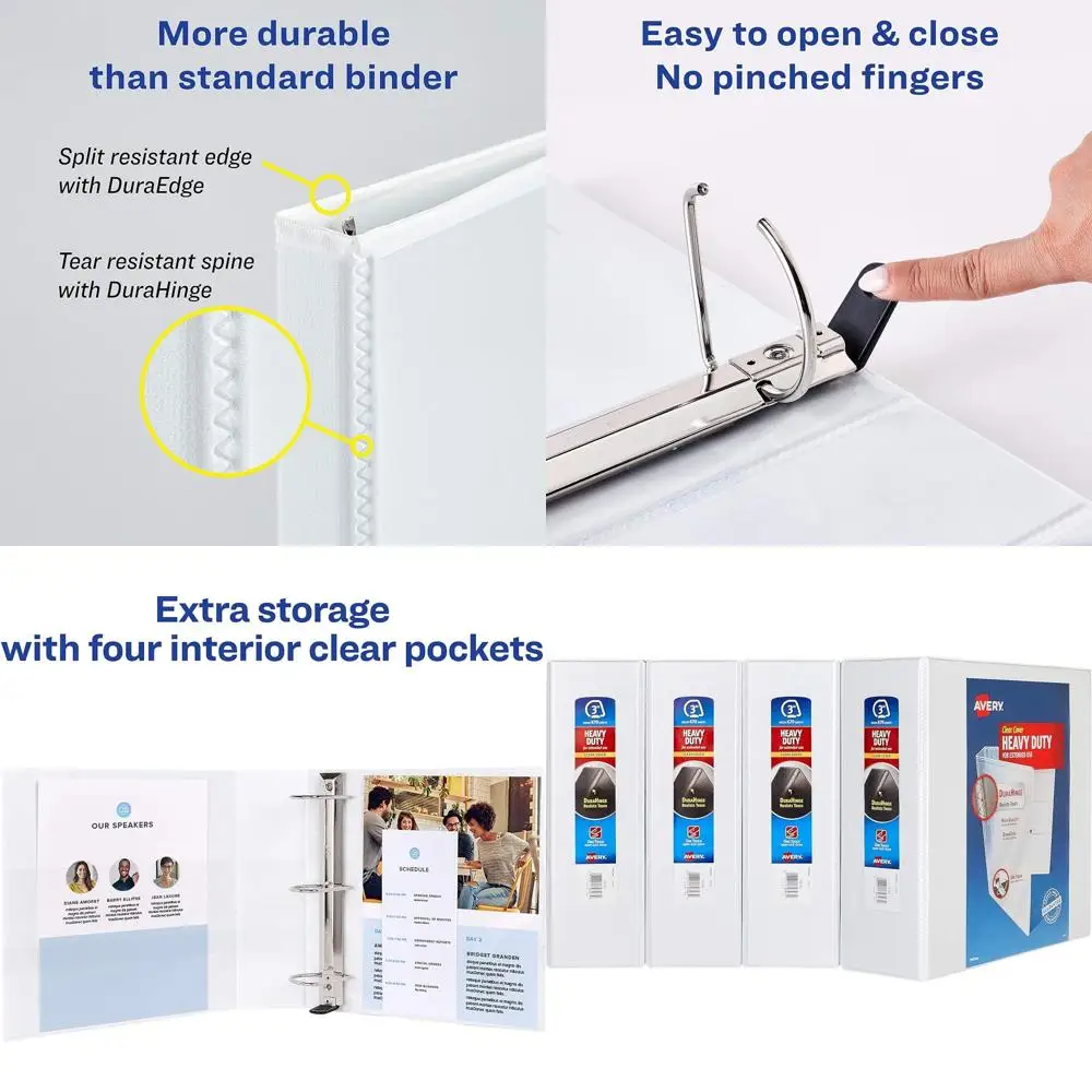 

Папка-скоросшиватель с 3 наклонными D-образными кольцами, усиленная, для листов 8,5 x 11 дюймов, 4 шт.