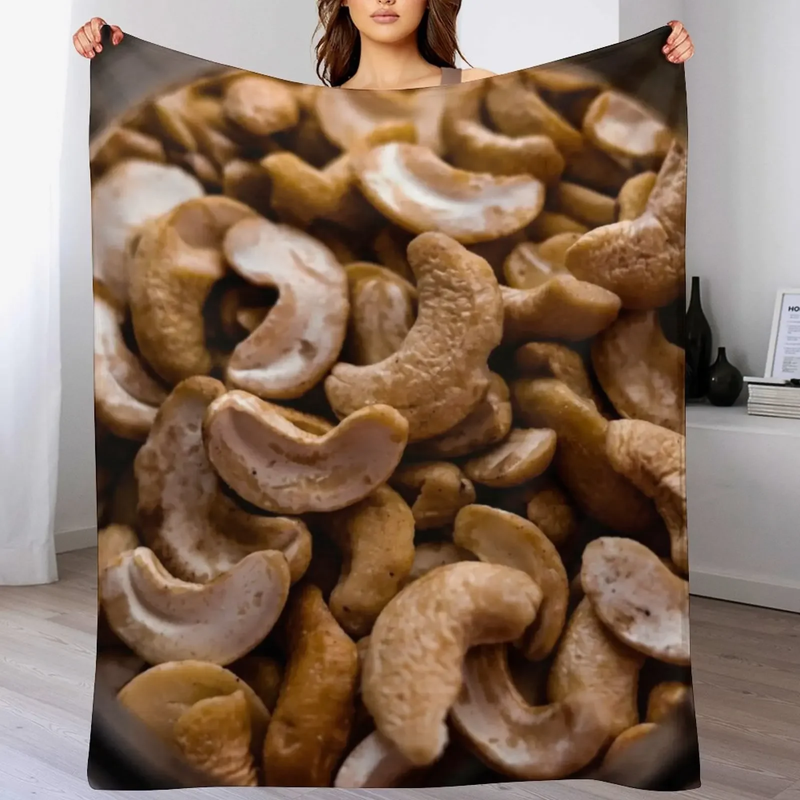 

Raw Cashew Nut Cashews in a Glass Jar Throw Blanket