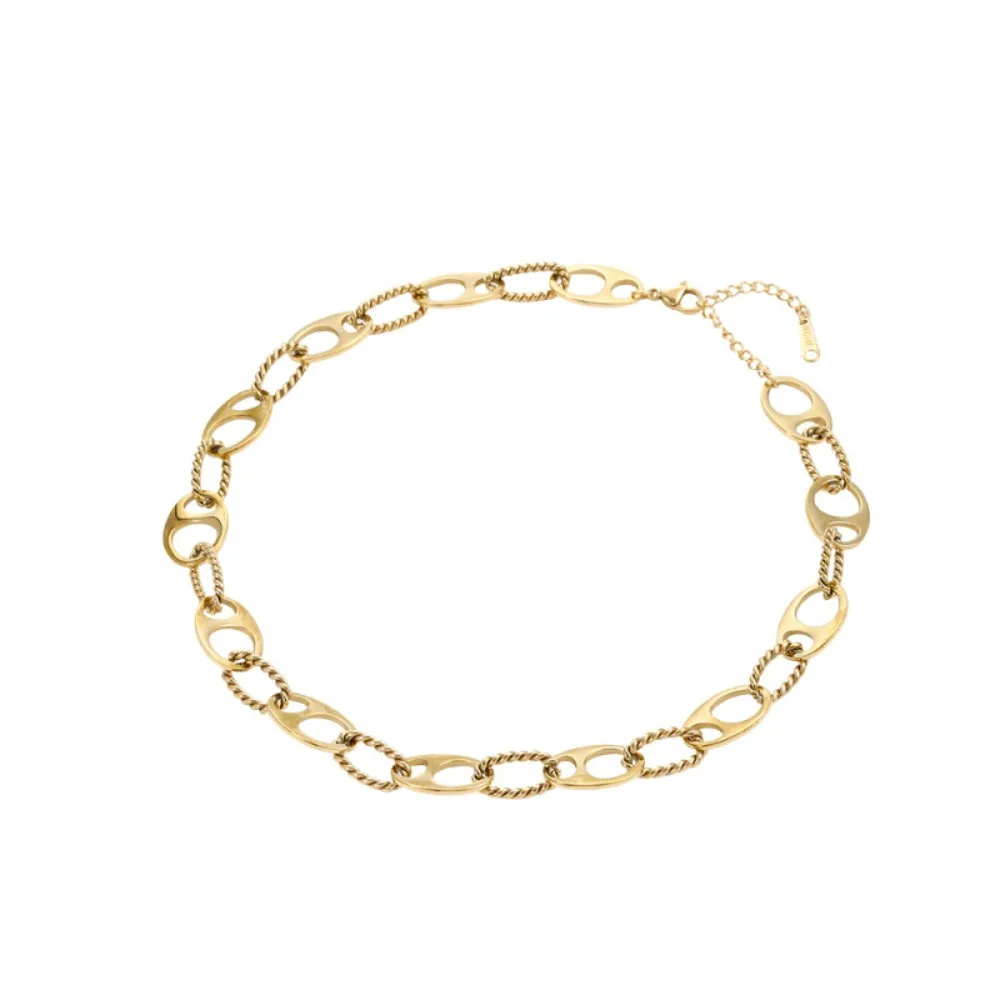 Fashion Minimalist European American Twist Splicing Necklace Unique Design High Grade Neutral Style Jewelry For Women Men
