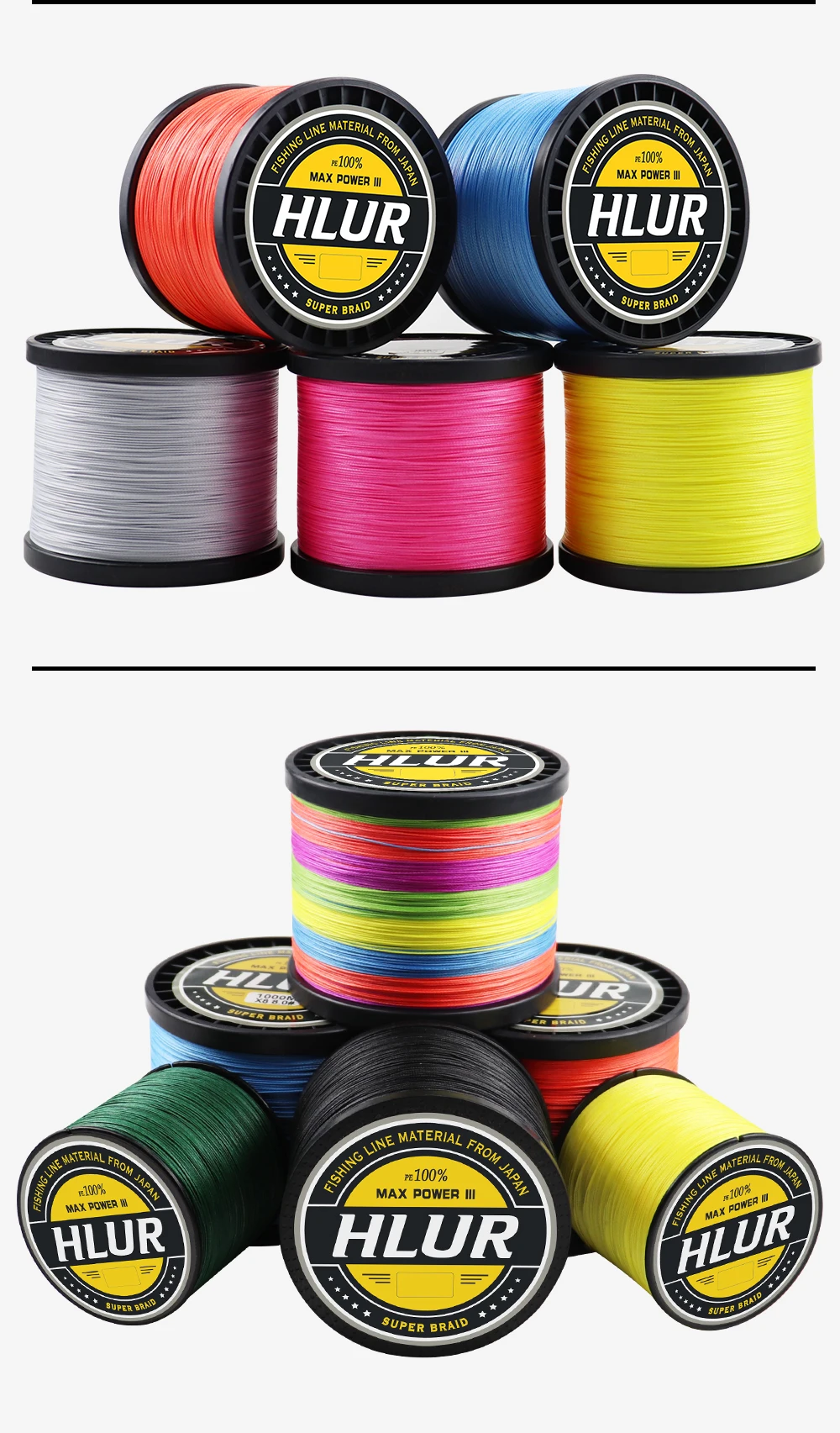 HLUR Geflochtener Draht X16 100/300/500/1000 m 4 Farben Alle Für PE Angelschnur MaxDrag 150LB Multifilament Für Salzwasser Pesca – Detail 10