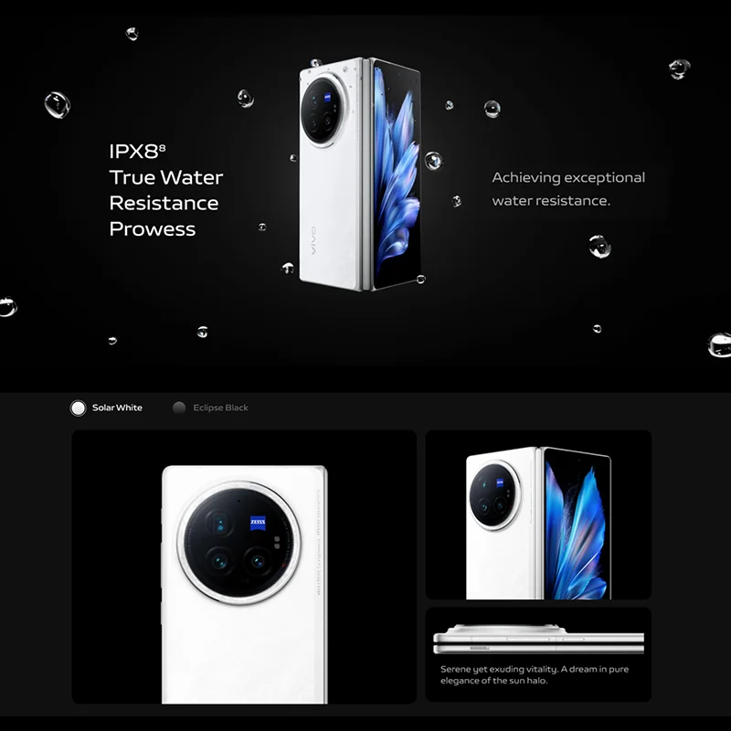 VIVO X Fold 3 Pro 스냅드래곤 8 Gen 3 옥타코어, 8.03 인치 AMOLED 2480 × 2200 120Hz, 50MP * 2 + 64MP, 2850mAh 듀얼 배터리 NFC, 정품 신제품