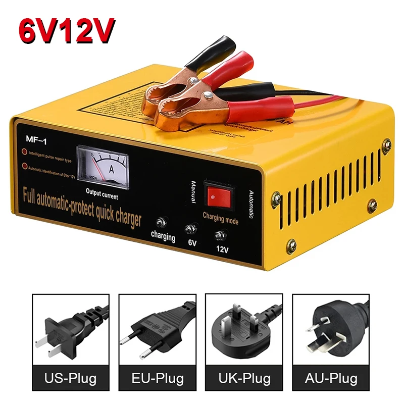 120W Battery Charger for Car Motorcycle Toy Car Power Fully Automatic 6V12V Battery Storage Charge Device Multiple Protection