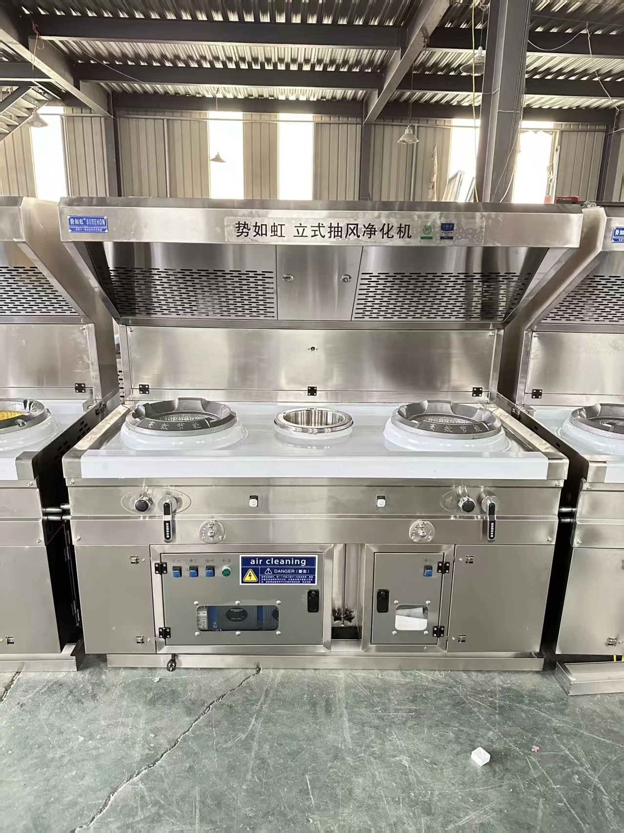 In-smart Commercial Kitchen Cooking Range Hood Exhaust air Purifier Integrated Fume Oil Smoke Dust Filter Extractor customized