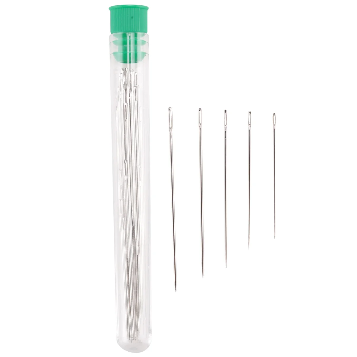 25 Large Eye Stitching Needles - 5 Sizes Big Eye Hand Sewing Needles in Clear Storage Tube for Stitching, and Crafting