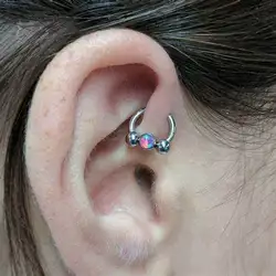 1Pc Opal Ear Septum Piercing Captive Bead Ring 16G Nose Ring BCR Piercings CBR Helix Tragus Labret Rings Piercings Body Jewelry