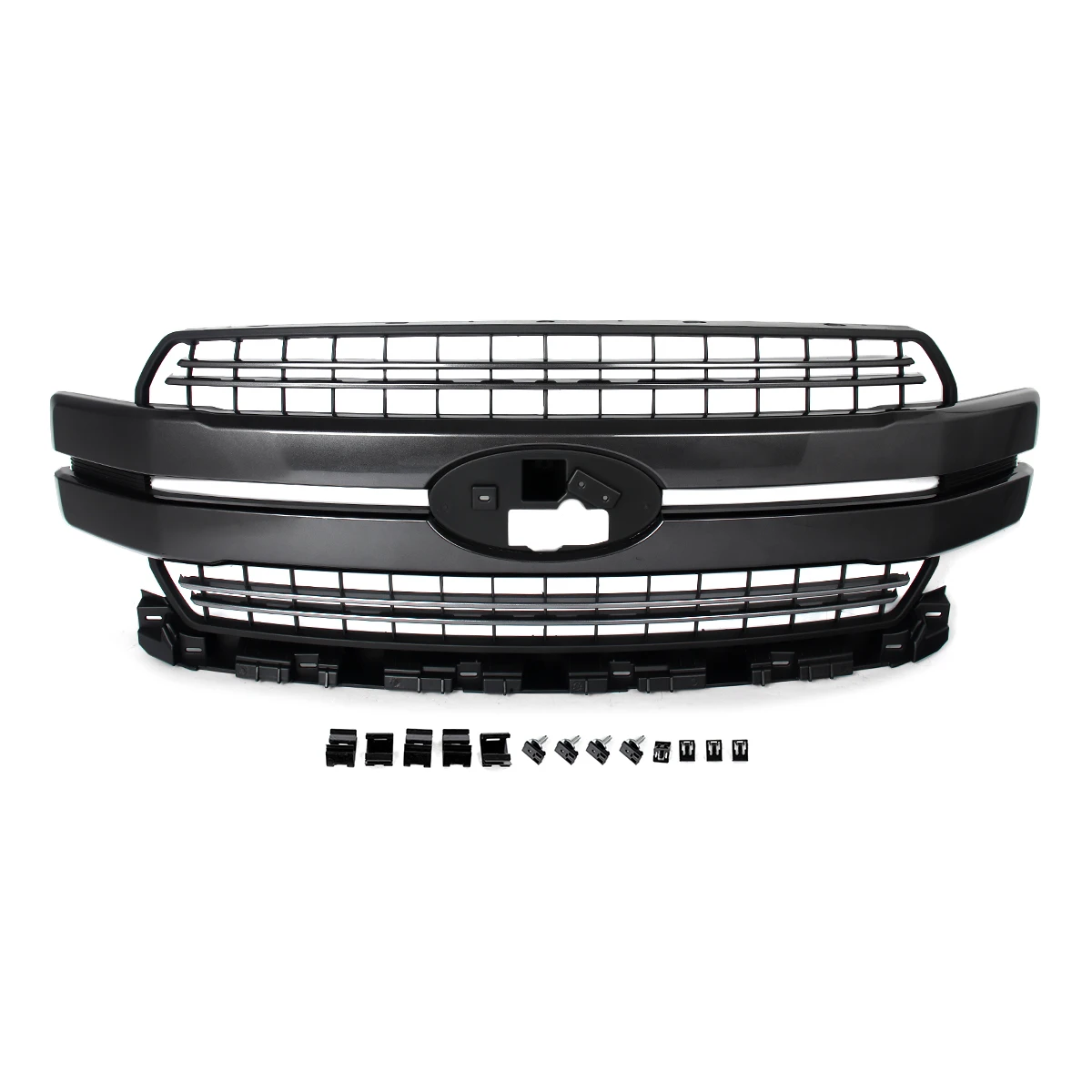 Fit For Ford F-150 F150 2018-2020 Lariat Style Upper Bumper Hood Mesh Grid for Front Upper Grill Racing Grills Replacement