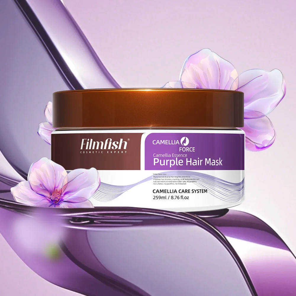 

Camellia Violet Color Lock Hair Mask - Frizz Defense Revival, Color-Treated Repair Elixir, Smoothing Therapy for Damaged Hair​