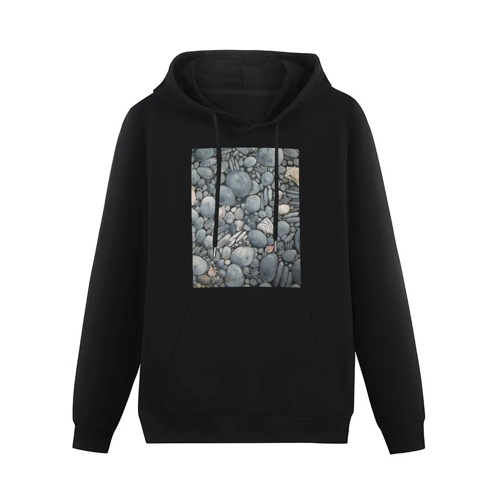 Pebble Stone Beach Rocks Shells Painting Art Pullover Hoodie korean clothes tracksuit