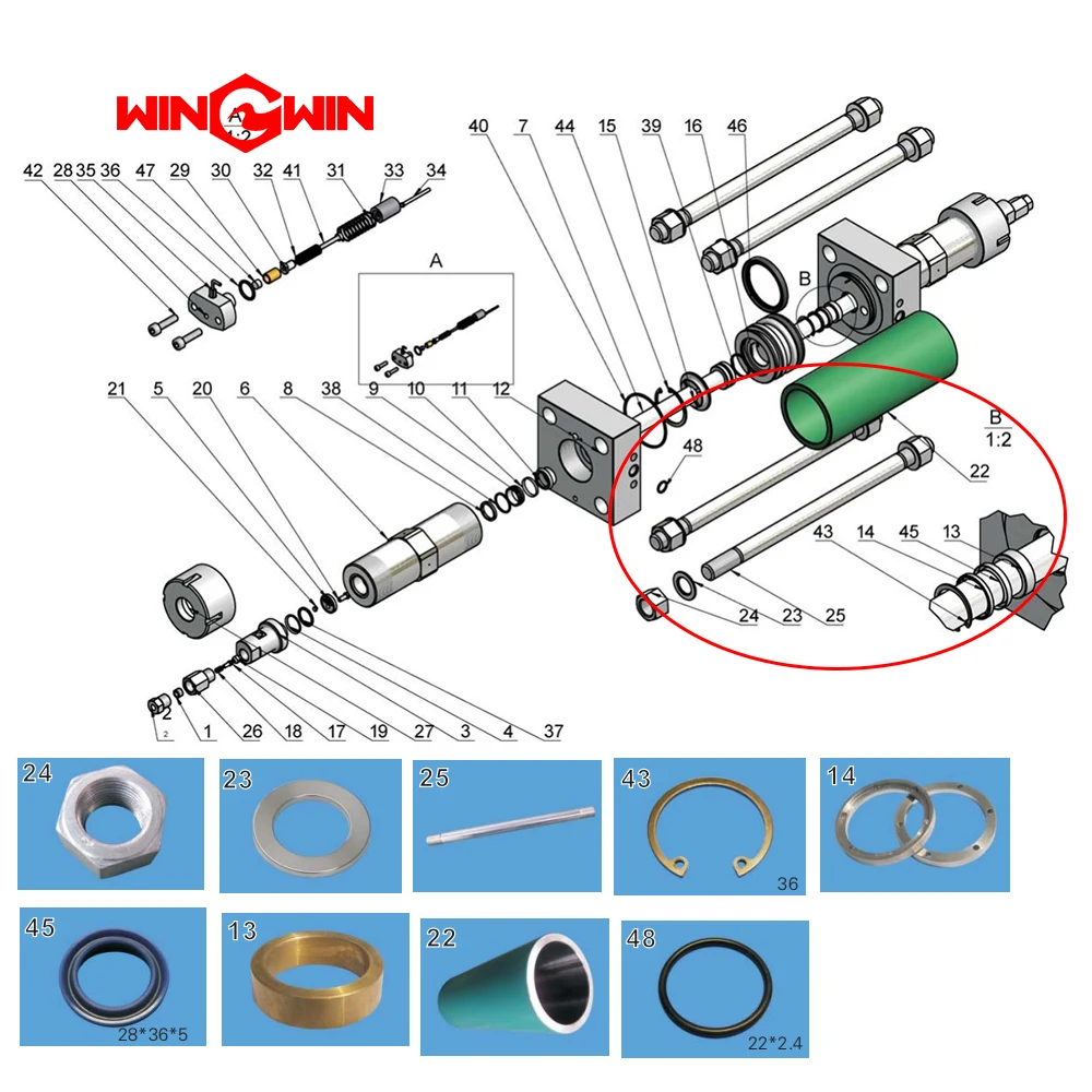 Waterjet Spare Parts L-P Cylinder 510000280 Low Pressure Cylinder for Dardi G6D/G10 Intensifier