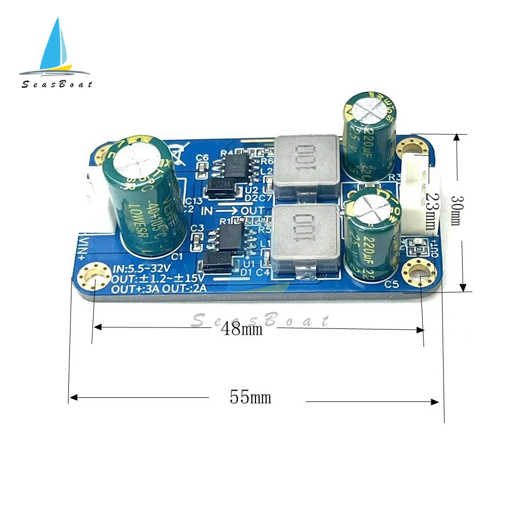 30W +- 1.2V 3.3V 5V 9V 12V 15V Positive & Negative Dual Output Power Supply DC DC Step-down Buck Converter Module DC 5.5-32V