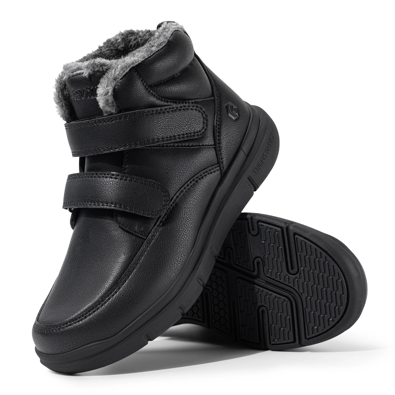 

Широкие мужские зимние ботинки FitVille, толстые теплые зимние ботинки, водонепроницаемые противоскользящие легкие ботинки на меховой подкладке с петлей на крючках