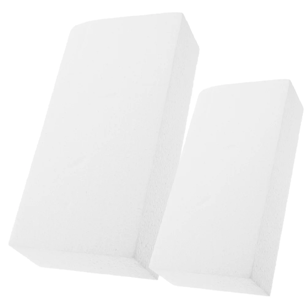 

2 Pcs Rectangular Foam Block Handmade DIY Foams Blocks Painting Material Lightweight Square Craft for Crafts White