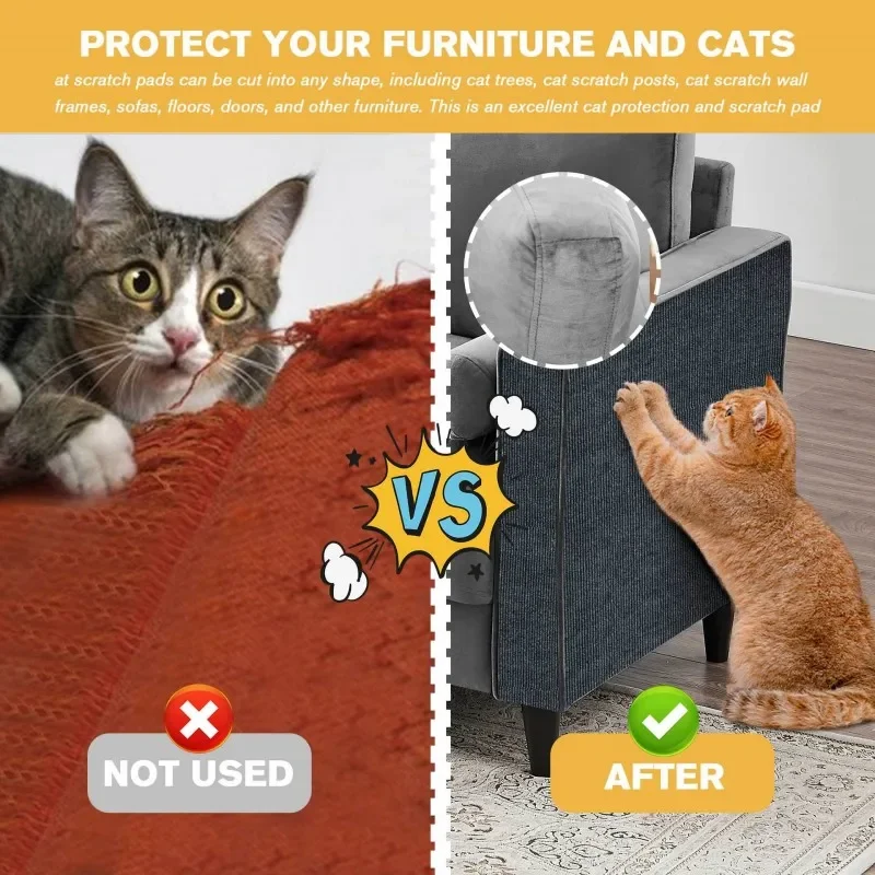 Anti Cat Scratch Sofa Wall Self-Adhesive DIY Cats Scratch Protection Paws Sharpen Trimmable Carpet Cat Scratch Pad Cat products