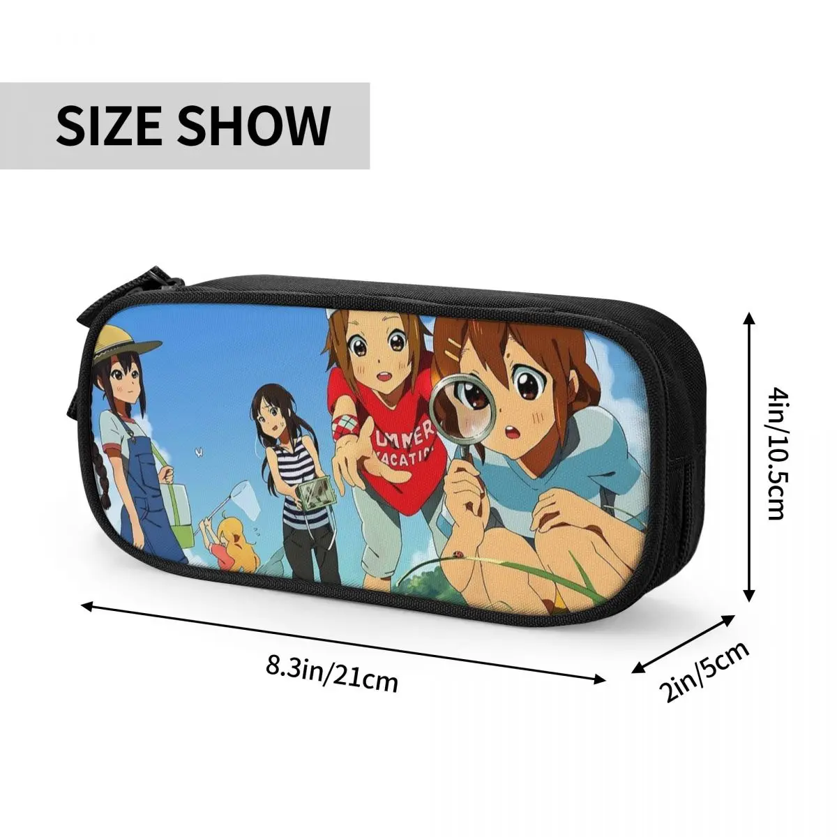 K-On مقلمة أنيمي يابانية حقيبة أقلام ممتعة للفتيات والأولاد سعة كبيرة مستلزمات مدرسية هدية مقلمة