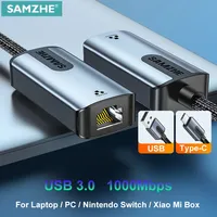 SAMZHE USB Ethernet Adapter USB HUB 3.0 1000Mbps RJ45 Lan Network Card USB to Ethernet Adapter for Laptop Xiaomi Mi Box Switch