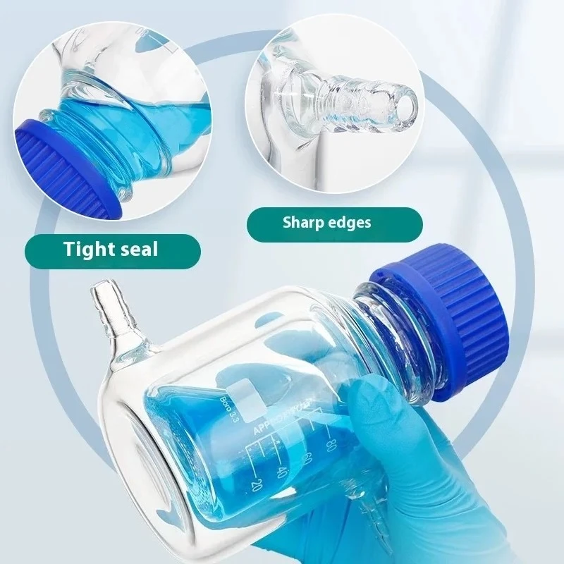 25-2000ML 3.3 Borosilicate Double Layer Jacketed Reagent Bottle GL25-GL80 Screw Mouth Acid Resistant