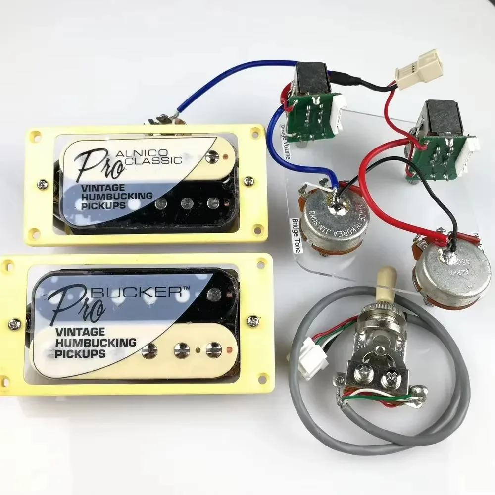 Shop Bo-Hong Store-1 Set  Standard ProBucker Alnico Electric Guitar zebra Humbucker Pickups with Pro Wiring Harness--Hot Sale