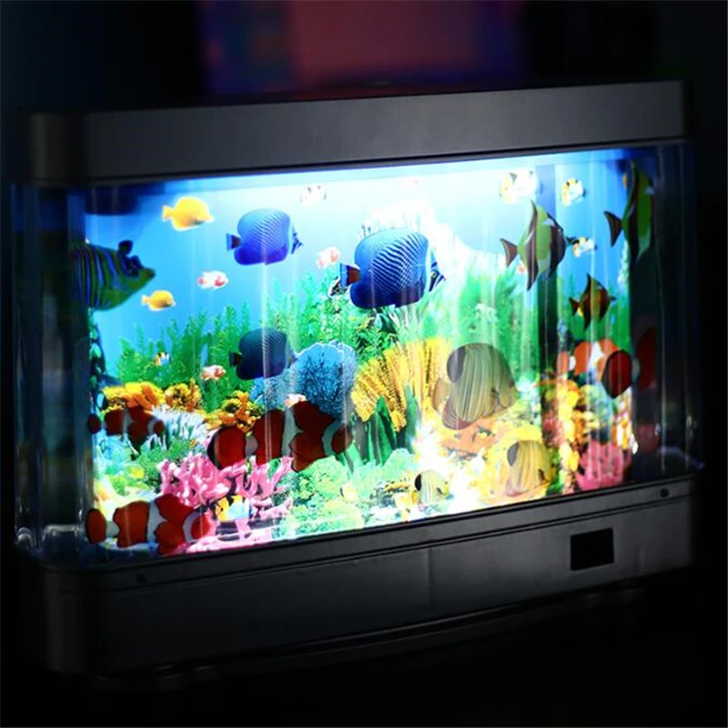 Lâmpadas artificiais para peixes tropicais, Luz decorativa do aquário, Oceano virtual, Dinâmico, Candeeiro de mesa LED, Decoração do quarto bonito,