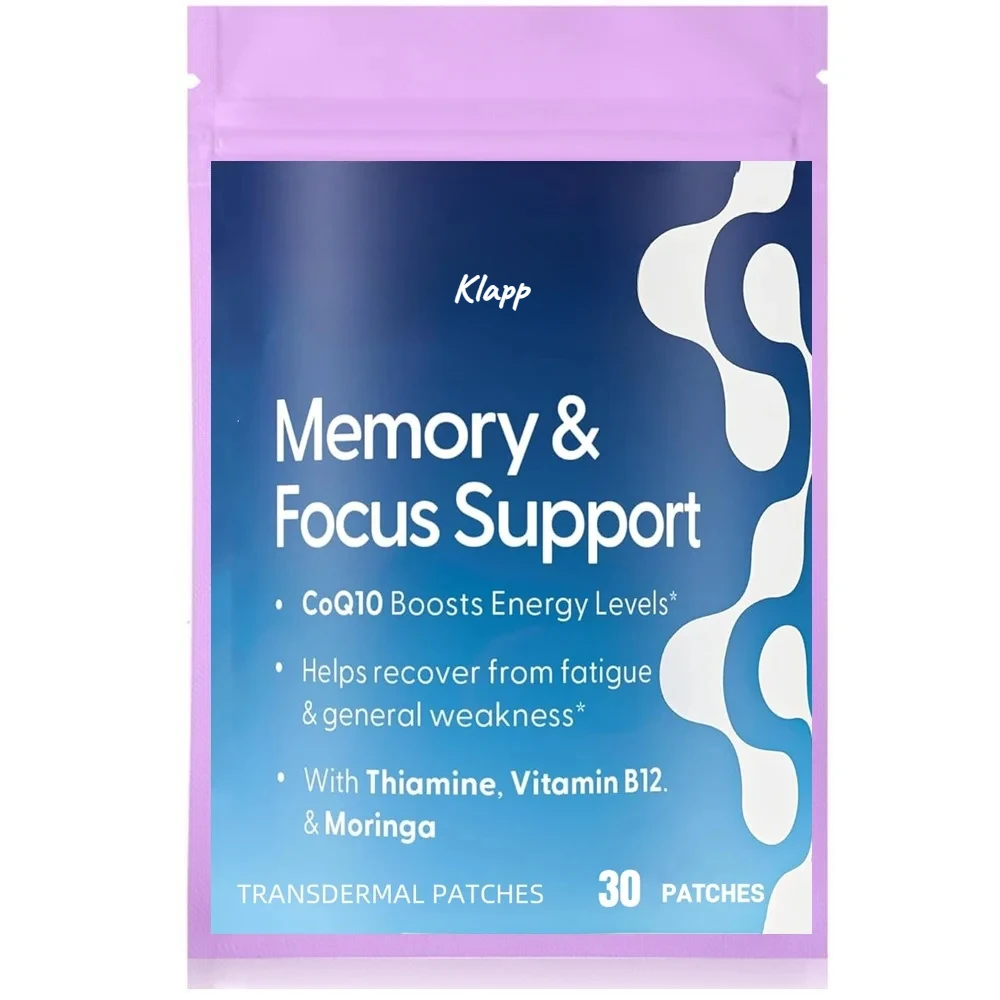 30 Patches Memory & Focus Transdermal Patches with Thiamine Vitamin B12 for Women & Men Energy & Focus