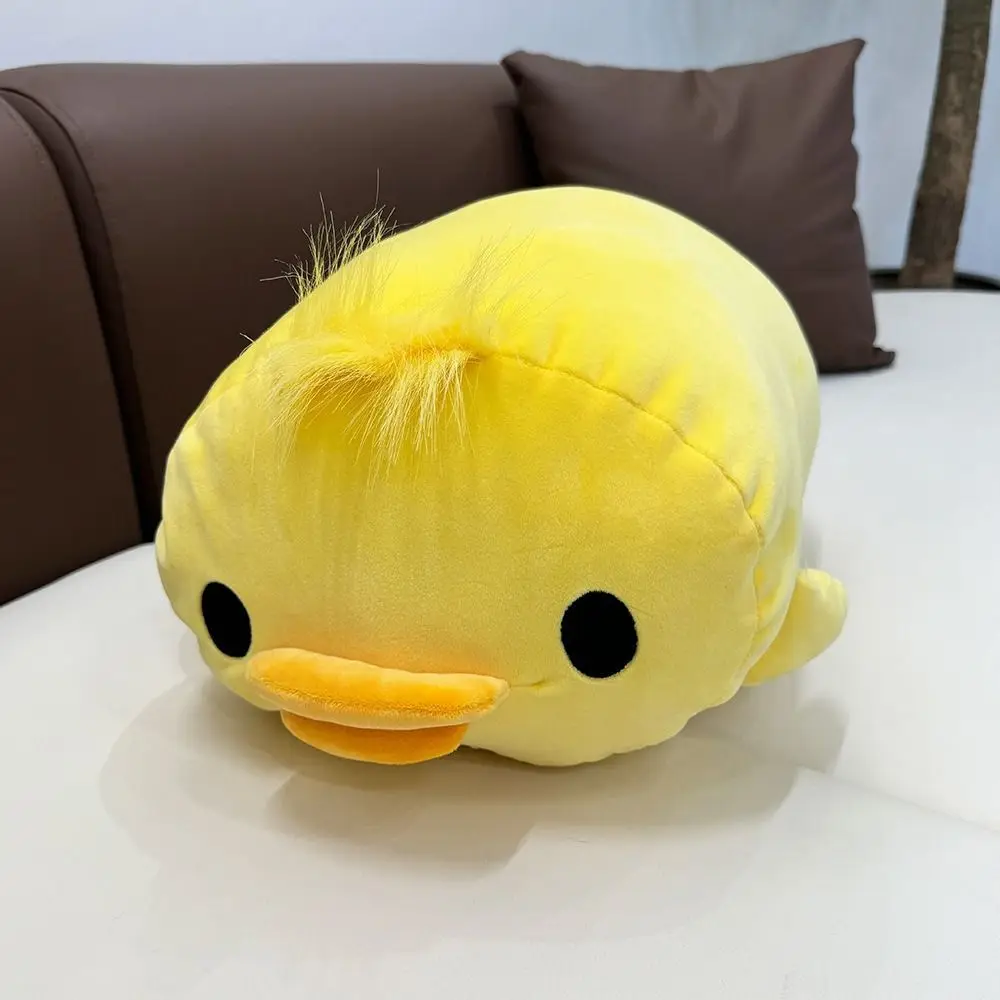 Collection Spiky Hair Lying Duck PP Cotton Quiff Yellow Duck Funny Fluffy Duck Stuffed Animal Birthday Parties