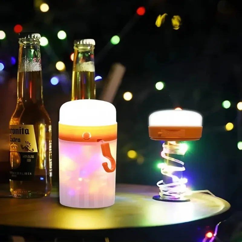 سلسلة أضواء LED قابلة لإعادة الشحن عبر USB بالطاقة الشمسية، أضواء تخييم مقاومة للماء، أضواء محمولة مع خطاف مغناطيسي لحفلات الطوارئ في الحديقة