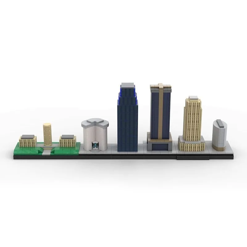 Berühmte Stadt Bruges Dallas Houston Pittsburgh Kansas Skyline Architektur Baustein Modell DIY Figur Spielzeug Erwachsenen Kind Geschenk