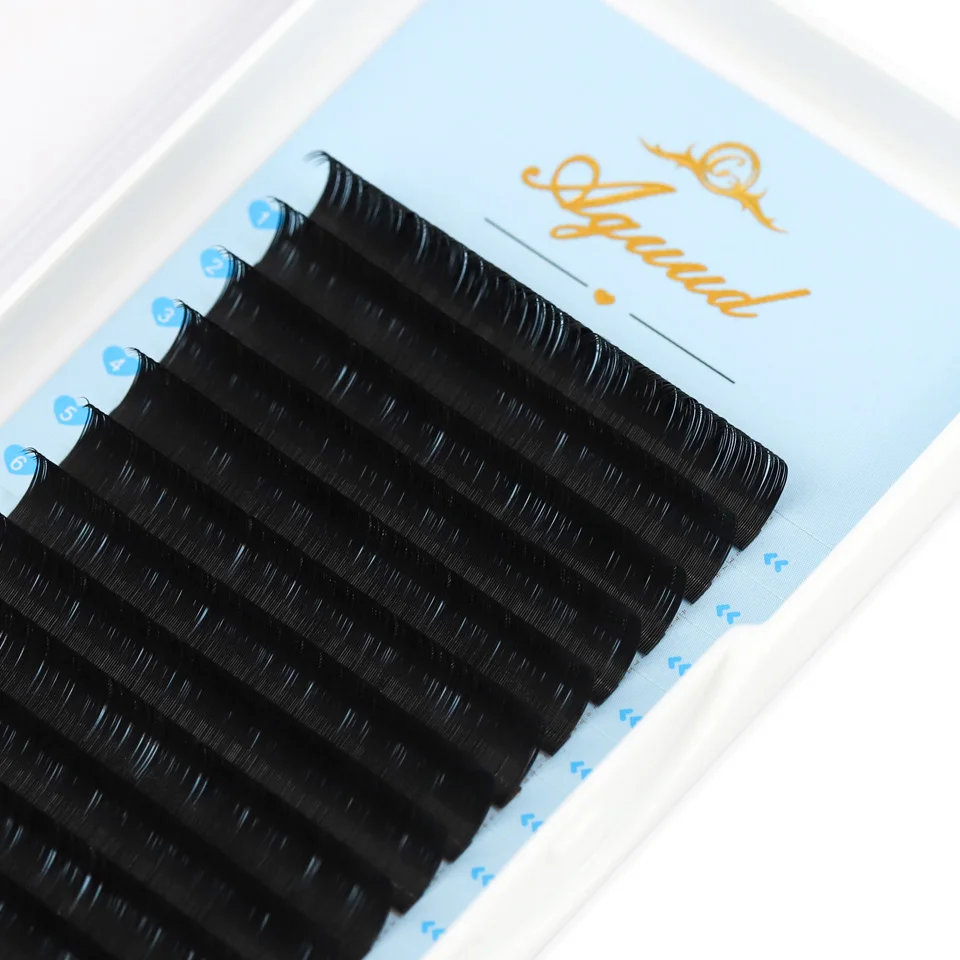 AGUUD 16列ミンクラッシュ個別ナチュラルつけまつげエクステンションソフトロシアンボリュームラッシュ8-25mmカシミアメイクアップまつげ用品