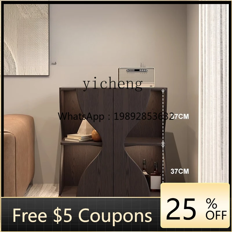 

gz- solid wood bookcase module combination sofa side cabinet black living room floor locker corner bookshelf