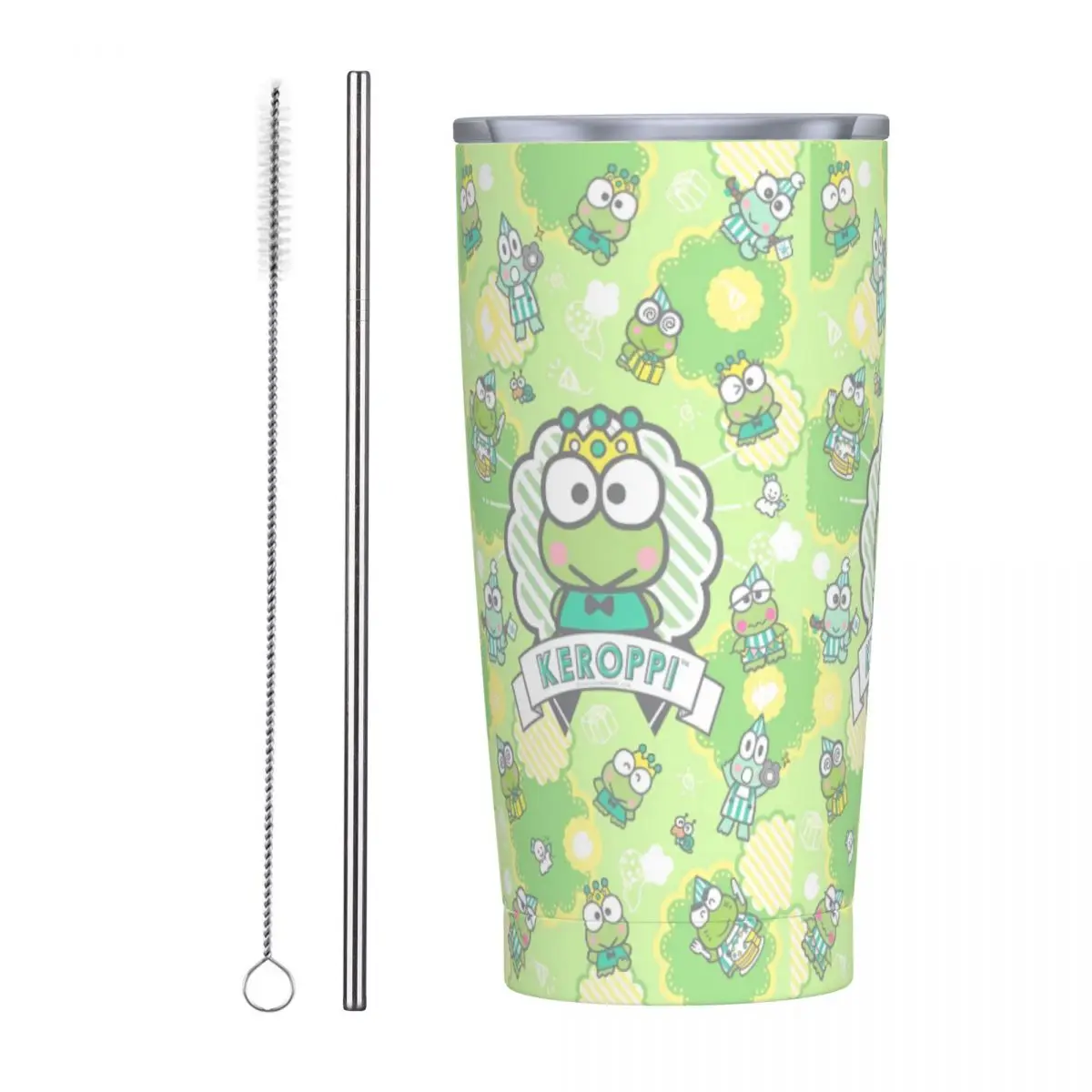 Stainless Steel Tumbler Keroppi Big-Eyed Frog Coffee Mug Keep Heat Hot Drinks Car Mugs Camping Custom DIY Water Bottle