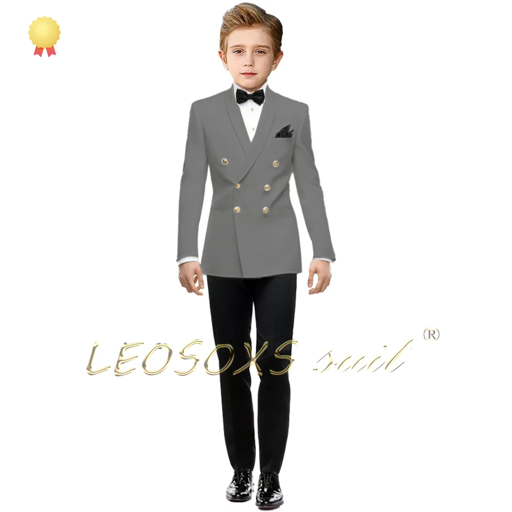 Boys fashionable 2-button suit 3-piece set (jacket + vest + trousers) wedding event birthday dress, boys 2~16 years old