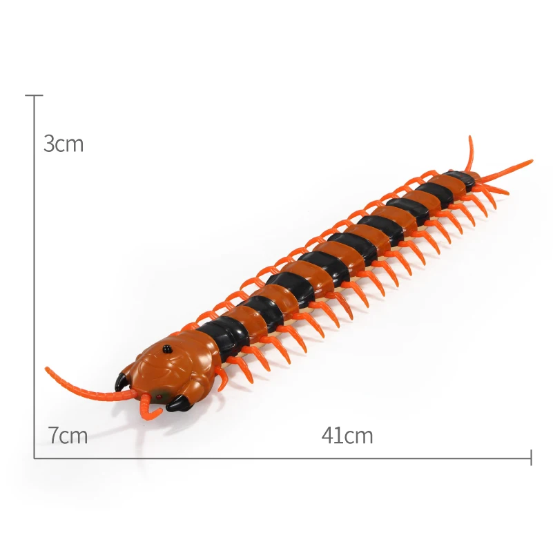 Wireless Remote Control Centipede Simulation Insect Animal Model with Led Light,Infrared RC Animal Joke Scary Trick Toy For Kids