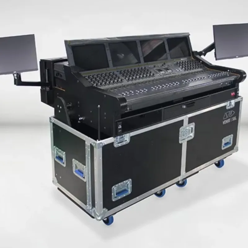 

S6L32D Hydraulic Rod Dual Display Rack Lift Detachable Aviation Flight case Wood Professional Hydraulic Flight case